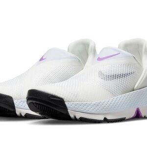 Nike Women's White and Purple Slip-On Sneakers